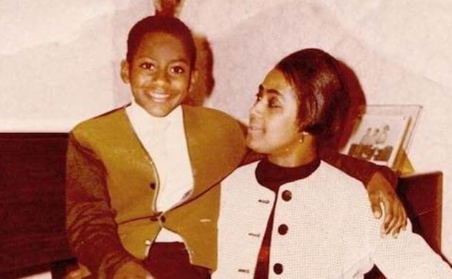 Young Peppy Strudwick with her son, Ainsley Harriott.